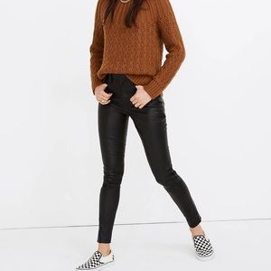 🔥Madewell 10” high rise skinny jeans leather edition pants